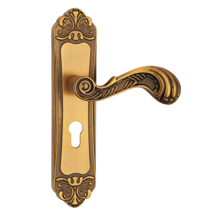 

L353 huang gu Copper Door Lock Solid European Style Inner Door Mute Handle Mechanical Door Lock Small 50 Bearing