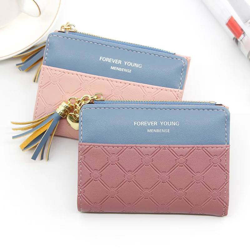 

2019 ms han edition wallet zipper wallet short tassel contracted joker students zero purse female wallet wallet