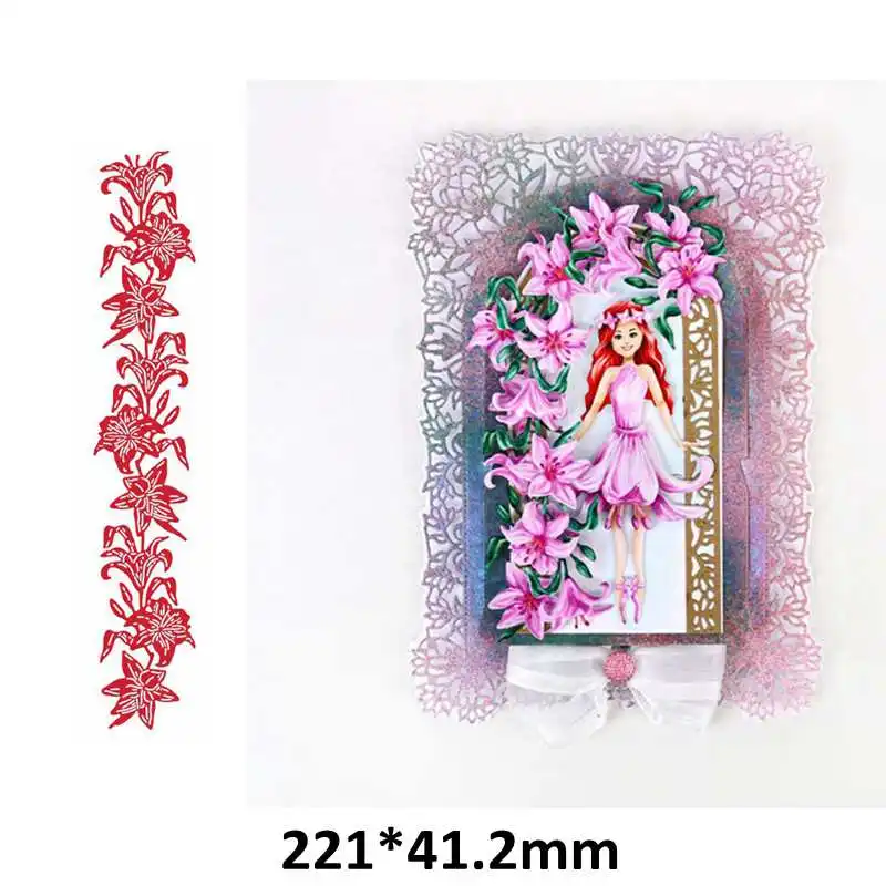 H3808 Morning Glory Flower Vine Металл резка Скрапбукинг для карт альбом делая Шаблон трафарет тиснение новые штампы - Color: H3808