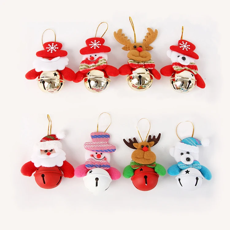 

2019 Merry Christmas Bell Ornaments Christmas Gift Santa Claus Snowman Tree Toy Doll Hang Decorations for home toys for children