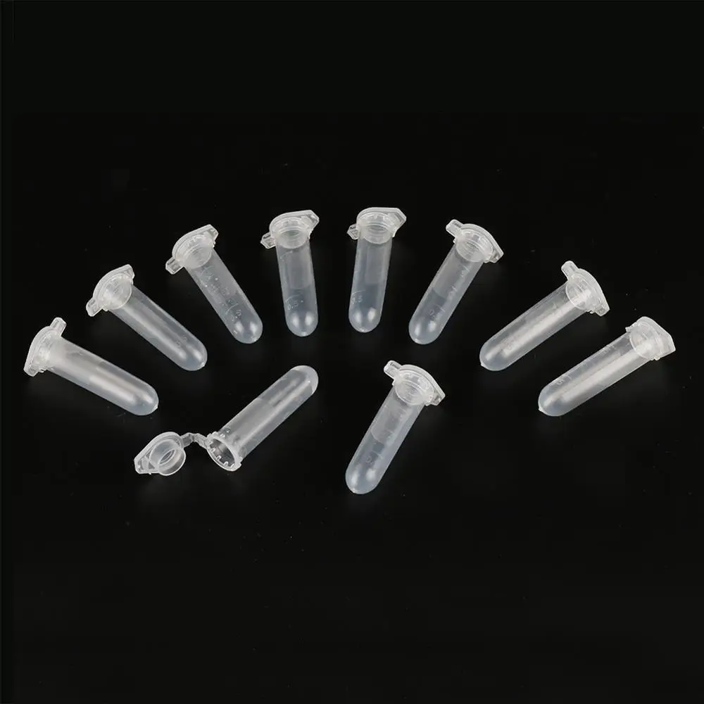 100Pcs 2ml Micro Centrifuge Tube Test Tube Vial Clear Plastic Vials Container Snap Cap Laboratory Sample Storage