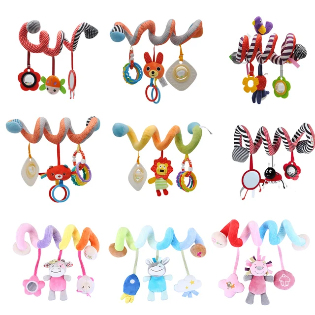 Baby Rattles Mobiles Educational Toys For Children Activity Spiral Crib Toddler Bed Bell Baby Playing Kids Stroller Hanging Doll 1