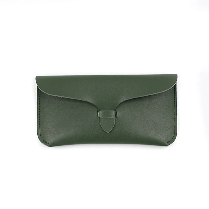 dark green Kpay уникальные ПУ кожаные очки сумка дизайн ретро очки пряжка женские солнцезащитные очки Защита для хранения Ins Чехол для очков - Цвет: dark green