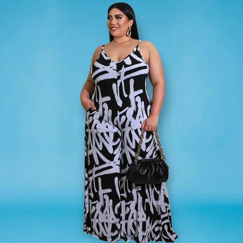 Sexy Suspender Jumpsuit Large Size African Women