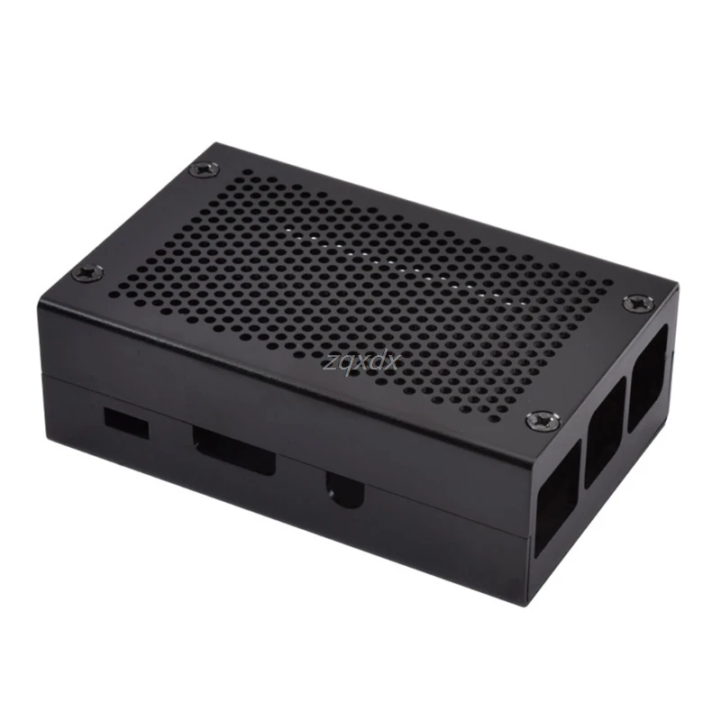 Алюминиевый сплав чехол металлический корпус для Raspberry Pi 3 Model B Pi 2 B/B+ E65A - Цвет: Black