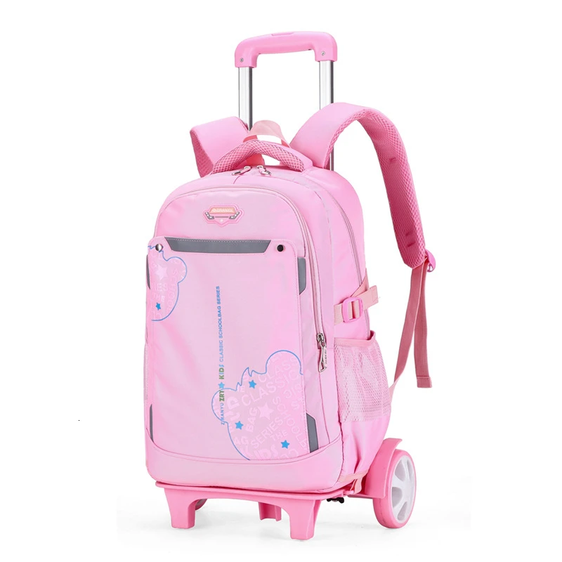 Колеса детские школьные сумки 2/6/большой съемный для девочек мальчиков большой емкости тележки рюкзак дети восхождение по лестнице сумка на колесах