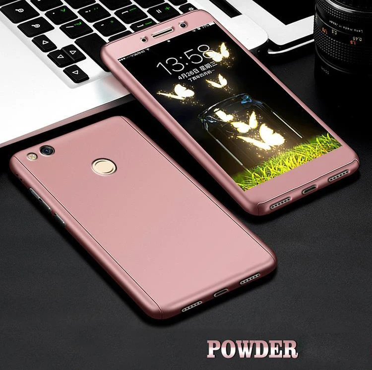 Капа чехол для huawei P8 Lite Fundas 360 градусов Полная защита чехол для huawei Honor 8 Lite P9 Lite GR3 крышка+ стекло - Цвет: Pink