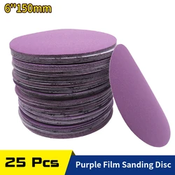 25 Pack Sanding Disc 6 Inch Hook Loop 60-10000 Grit Sandpaper for Wood Furniture Finishing,Metal Grinding,Automotive Polishing