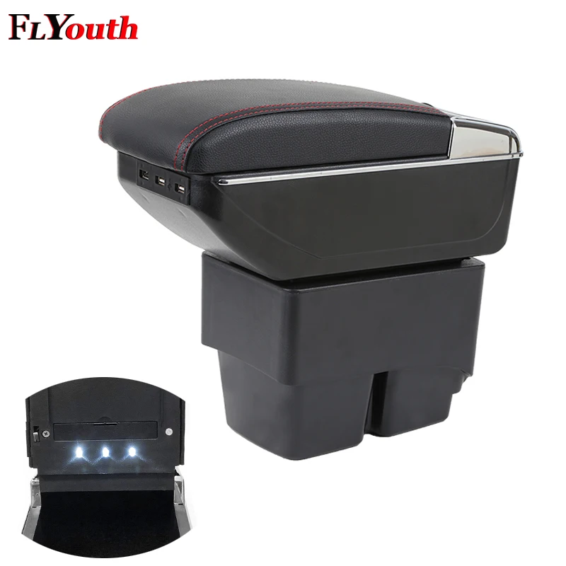 Подлокотник для Ford Fiesta 3 MK7 MK 7 2009-2017 USB-зарядка подлокотник автомобиля вращающийся