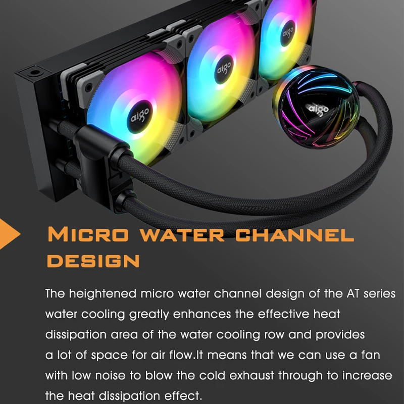Aigo CPU кулер вентилятор водяного охлаждения ПК Rgb 120 мм 12В Argb аура синхронизация