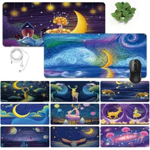 

Large Laptop Keyboard Desk Mat Anti-slip Waterproof PU Leather office Computer Mousepad Paint Pattern Game Mouse-pad