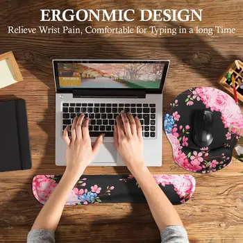 

Mouse Pad with Keyboard Wrist Rest Ergonomic Non slip Wrist Support Rest Mouse Pad for Office Computer Laptop Party Favors