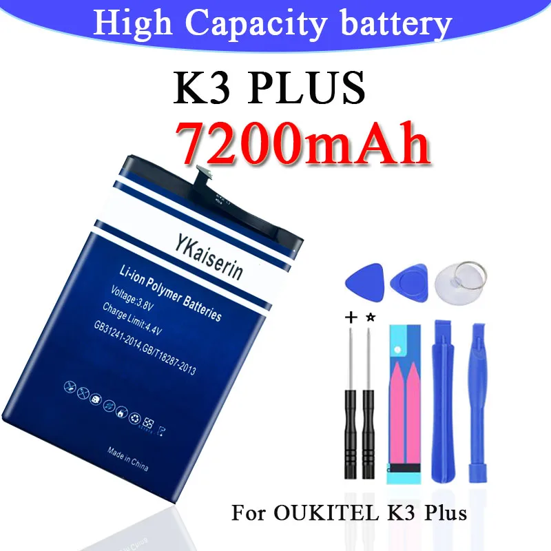 Высококачественный аккумулятор 7200 мАч для Oukitel K3 Plus, замена мобильного телефона, высокое качество, реальная емкость, внутренняя батарея для телефона