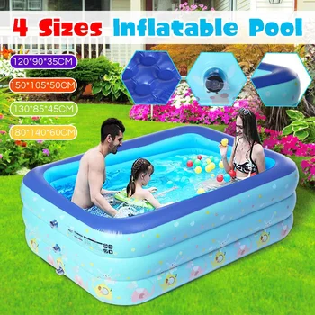 

120/130/150/180cm Children Bathing Tub Baby Home Use Paddling Pool Inflatable Square Swimming Pool Kids Inflatable Pool