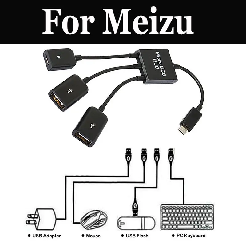 

3 In 1 Micro Usb Adapter Cable Durable Otg Cable For Meizu M3x U20 U10 M3 M5 Note M3s Pro 6 Mx6 6s Plus M3e Max M5s M5c M6 Pro