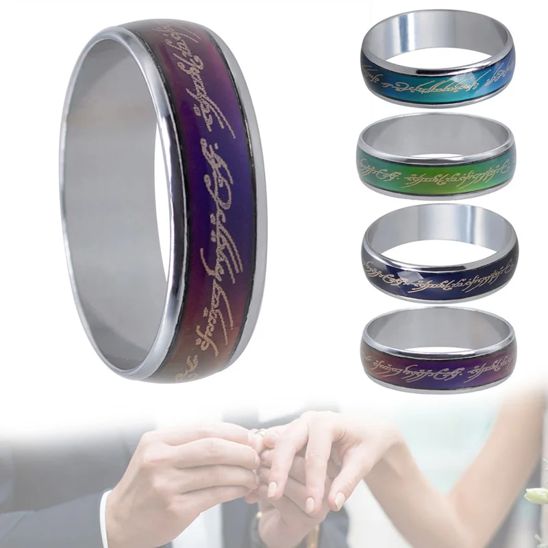 Mood Ring Temperature Change Color Innovative Letter Print for Men Women TT@88 | Украшения и аксессуары