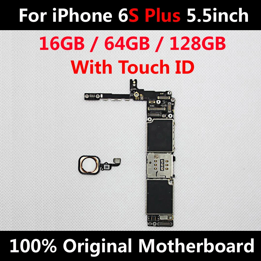 

New Arrival Original Motherboard For iPhone 6S Plus 5.5inch Factory Unlocked Mainboard With Touch ID IOS Update Support