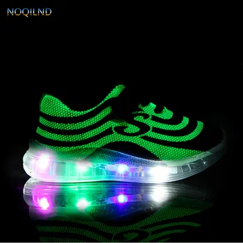 

NOQILND New LED Shoes Children's Shoes with LED lights girls boys tennis Sneakes kids Glowing Running Sneaker size 21-30