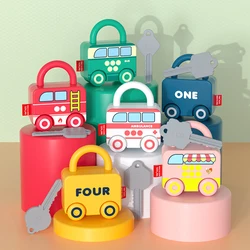 3 pçs montessori ocupado carro desbloquear aprendizagem habilidade de vida crianças brinquedo chave correspondência contagem sensorial jogo brinquedos educativos para o bebê