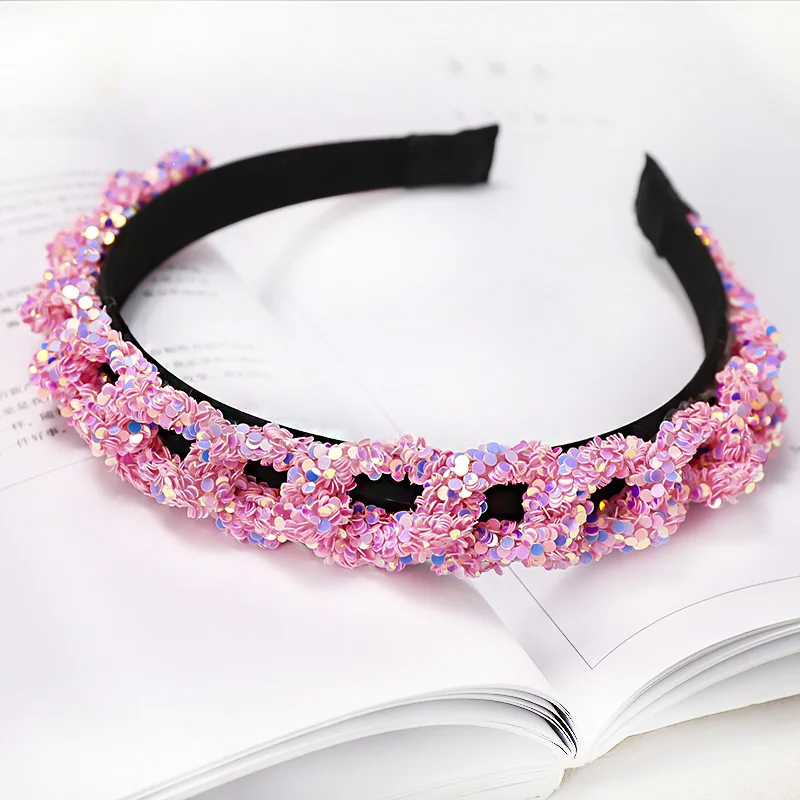 C680 pink Винтажные разноцветные стразы, украшение для волос для женщин, заколки для волос головная повязка для волос, полосы обруча для волос, аксессуары для волос для девочек - Цвет: C680 pink