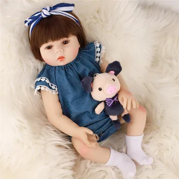 

Silicone Reborn Doll Short Hair Bebe Doll Realistic Baby Doll Cute Soft Touch Rebirth Doll 48CM Simulation Baby Doll Girl Gifts