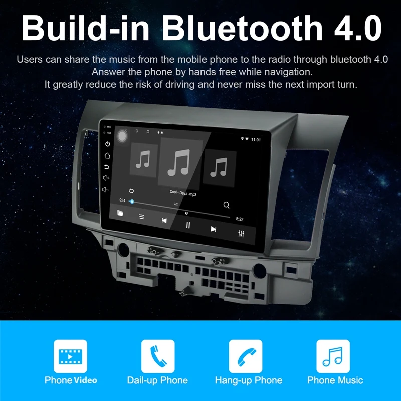 Android 10 1 автомобильный Радио Стерео GPS навигация Bluetooth USB плеер 2G + 16G для Mitsubishi Ralliart