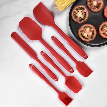 

Spatula Set Silicone Non-Stick Scraper Kitchen Baking Cooking 6 New Gift Set Can Be Suspended To Save Space