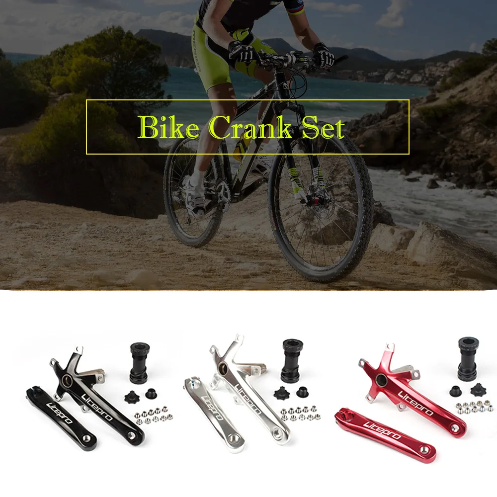 MTB велосипедная система с Нижние Винты-держатели Crank алюминиевого сплава 5 квадратных складной велосипед Fix шатун для велосипеда 170 мм Аксессуары для велосипеда