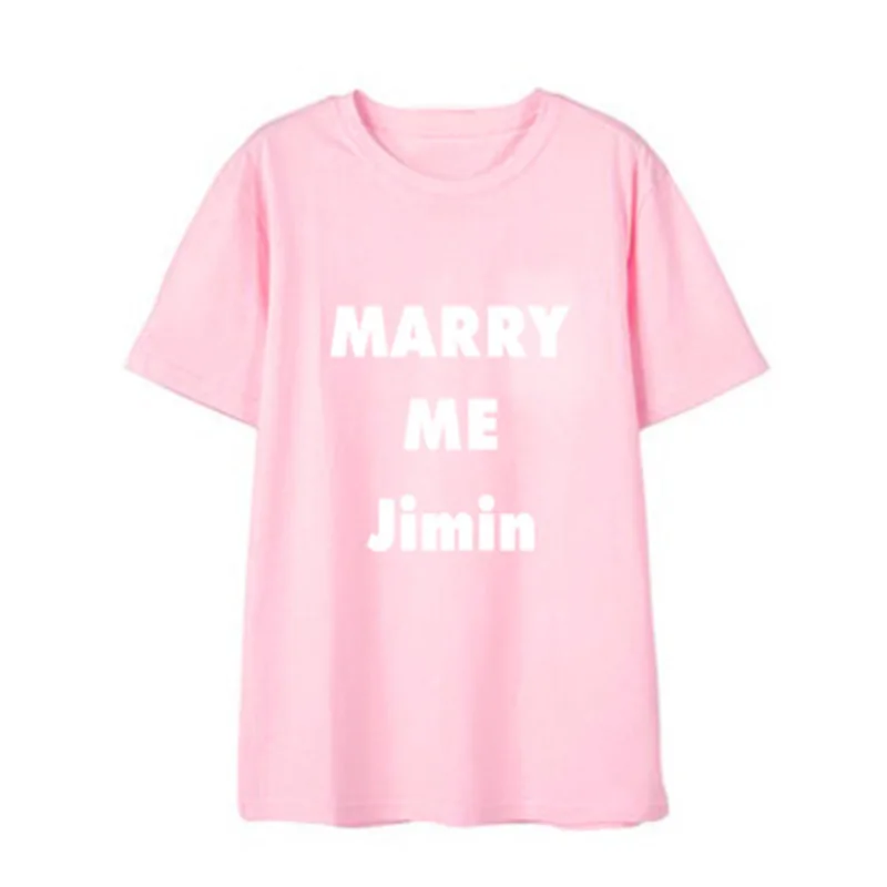 KPOP Bangtan/4 цвета, летняя футболка с короткими рукавами с принтом «MARRY ME JIN SUGA J-HOPE JUNG KOOK Rap Monster», LJJ423