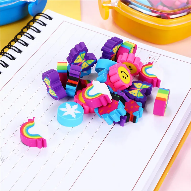 20 шт./лот Радужная коробка Ластик Мультфильм goma de borrar канцелярские Gomme kawaii Ластики для детей Резиновая Ramdon отправить 00630