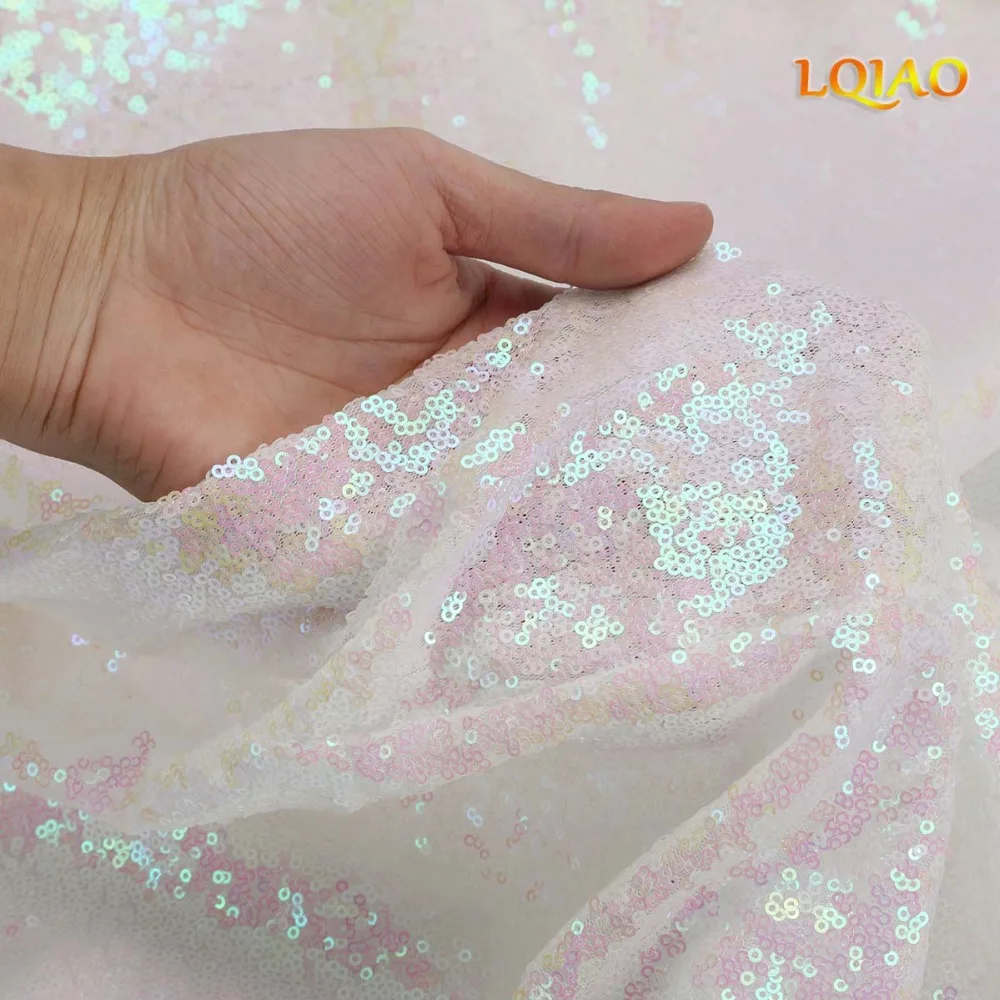 Changed White Sequin Curtain Backdrop-007