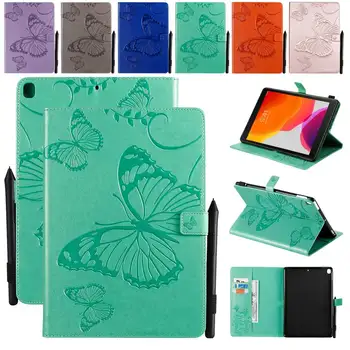 

Case For iPad 10.2" 7th 2019 Butterfly Embossing PU Leather Flip Stand Cover For iPad Air Pro 10.5" 2017 2018 Smart Funda Cover