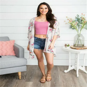

Women Casual Vintage Kimono Cardigan Ladies 2020 Summer Long Crochet Chiffon Kimono preto Loose flora printed Coat Capes New