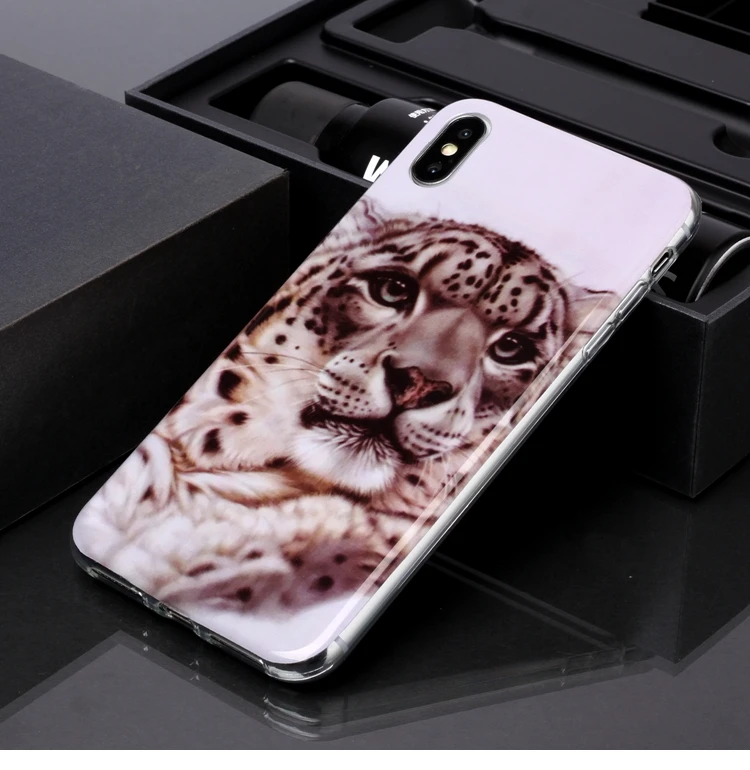 Чехол для телефона для iPhone 11 Pro 6, 6 S, 7, 8plus X XR XS Max симпатичный ободок с ушками кошки, тигра Единорог волк Дельфин Мягкий ТПУ чехол для iPhone 5 5S se