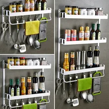 Дыропробивные кухонные полки трехслойная стойка для специй с полотенцем Бар многослойная стойка для хранения с крюком крючки для стены без ржавчины