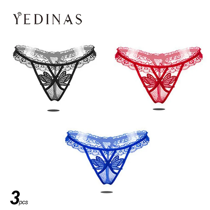 Yedinas 3 шт./лот прозрачные трусики женские стринги G лямки сексуальное эротичное