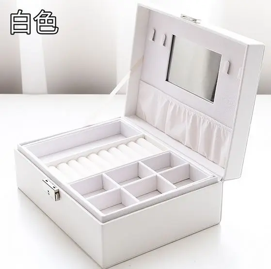 Jewelry box 39 Мода леди с ожерельем цепи серьги шкатулка маленькая ПУ коробка для хранения дома простой путешествия портативный дисплей ювелирных изделий ткань - Цвет: Jewelry box 39