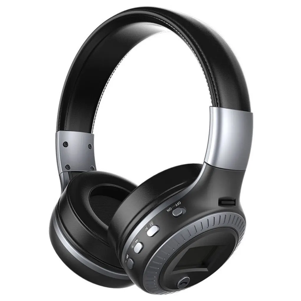 black grey Bluetooth 4,1 беспроводные стерео наушники с микрофоном гарнитуры Micro-SD слот для карт fm-радио наушники - Цвет: black grey