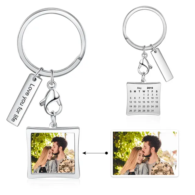 Custom Memory Photo Calendar keychain 2