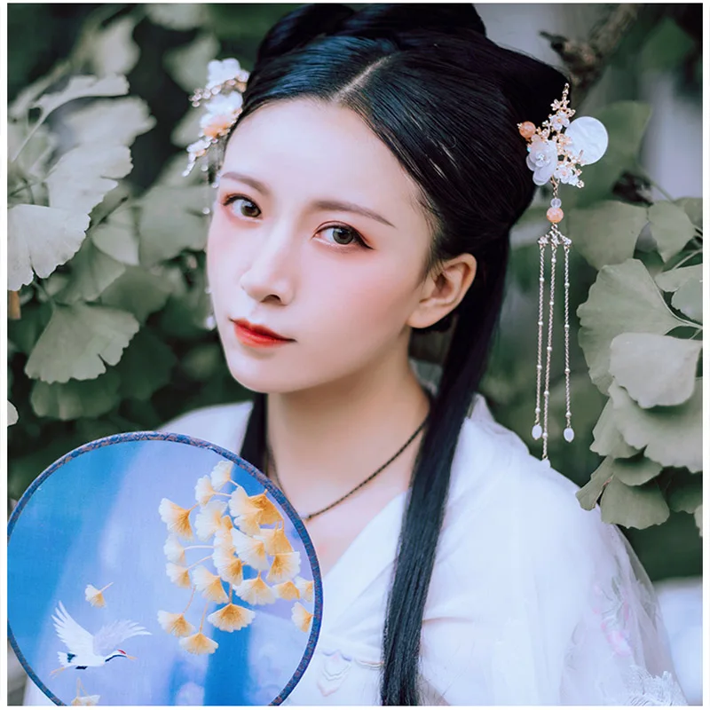 QIANJI костюм Шпилька Женский Hanfu головной убор полный набор гребень для волос с кисточками супер фея антикварные аксессуары для волос
