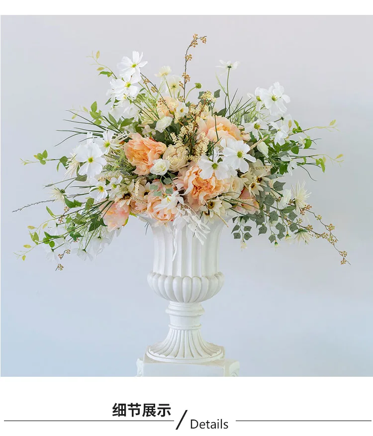 Custom wedding silk flower props Roman flowerpot Road Flower artificial flower ball wedding T stage flower art layout
