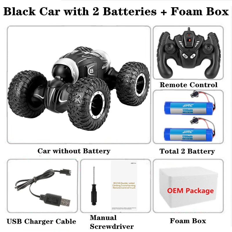 Радиоуправляемая машина JJRC Q70 с радиоуправлением 2,4 ГГц 4WD Twist-deserte автомобили Внедорожные багги деформированные высокая скорость скалолазание RC автомобиль дети детские игрушки - Цвет: Black-Foam Box-2
