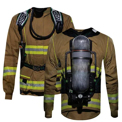 Костюм пожарного с 3D принтом толстовки пожарный 3D Толстовка Мужская Женская Новая мода толстовка с капюшоном длинный рукав пуловер стиль-4 - Цвет: 2