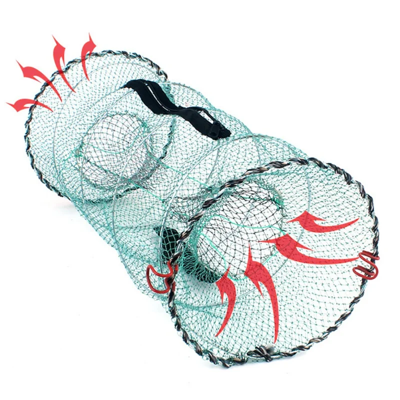 Spring Cage Fishing Net Automatic Folding Lobster Cage Fishing Tool New