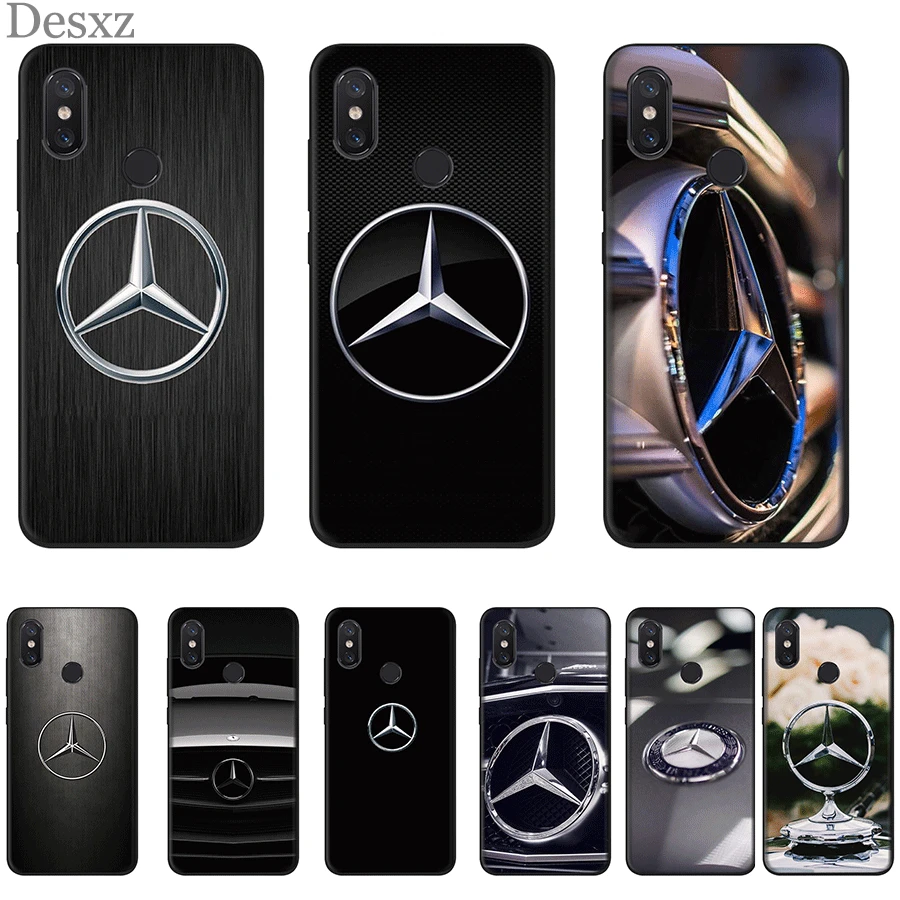 

Silicone Mobile Cell Phone Case For Redmi Note 4 4X 5A 5 6 7 8 Pro Prime Cover Mercedes logo Bag Shell Protection
