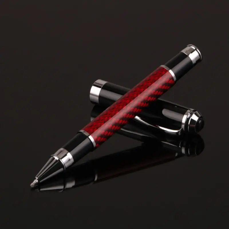 Carbon Fiber Signature Gel Ballpoint Pen Black Ink Business Writing Stationery