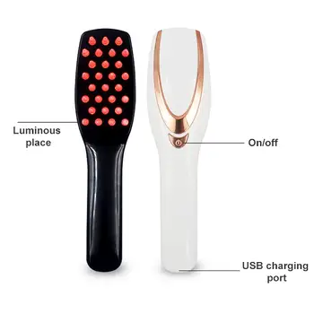 

2019 Exquite Cute Useful Tool Magic USB Recharge Anti Hair Loss Phototherapy Electric Vibration Massage Comb