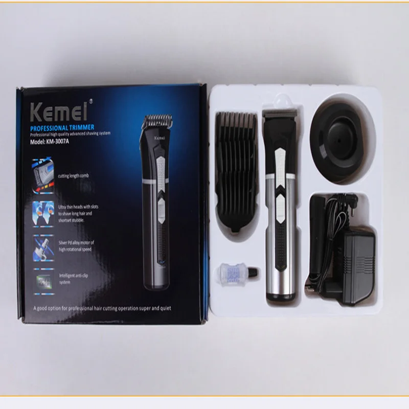 Kemei KM-3007A машинка для стрижки волос триммер для волос борода профессиональное бритье перезаряжаемый низкий уровень шума тихий Домашнее использование для ребенка или взрослого