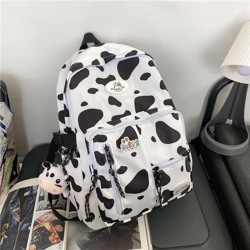 Girl Cute School Backpack Cow Print Backpacks for Teen Girls 5