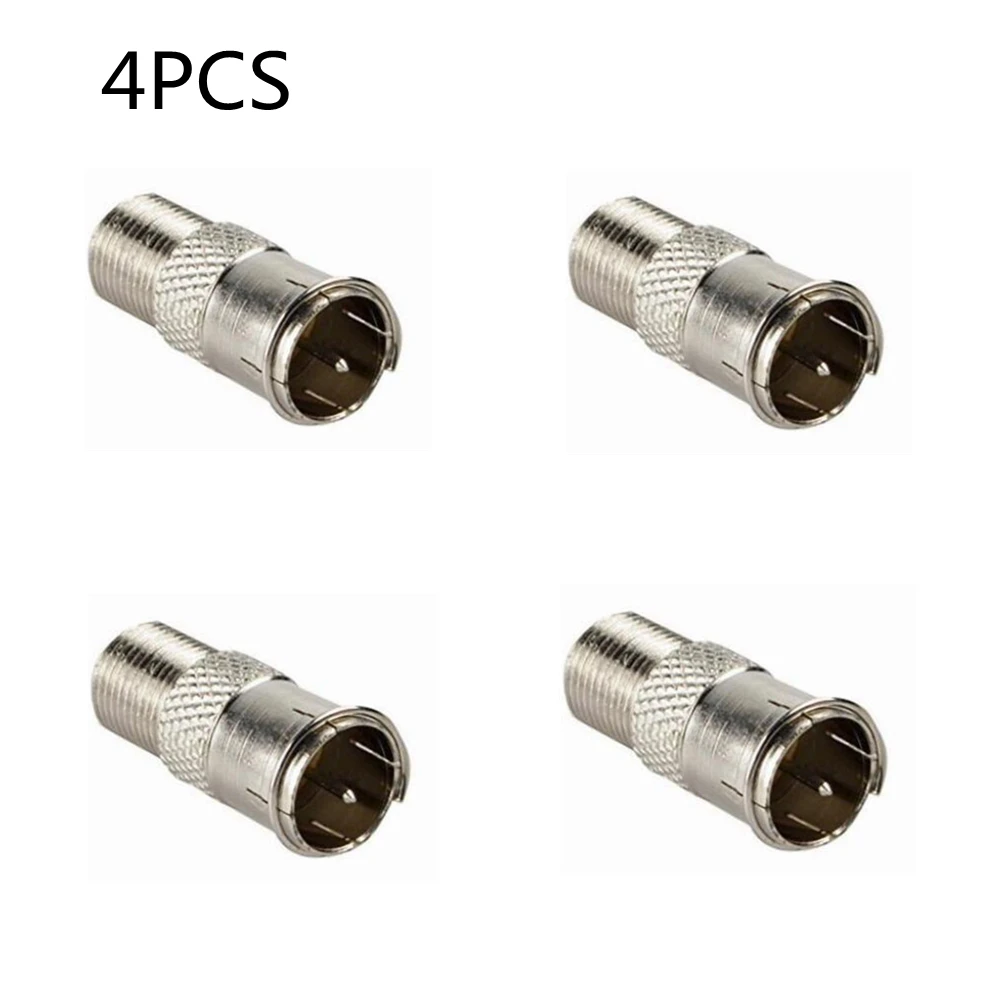 

4PCS F Type Quick Plug RF Coax Coaxial Cable Adapter Connector - Male to Female M/F